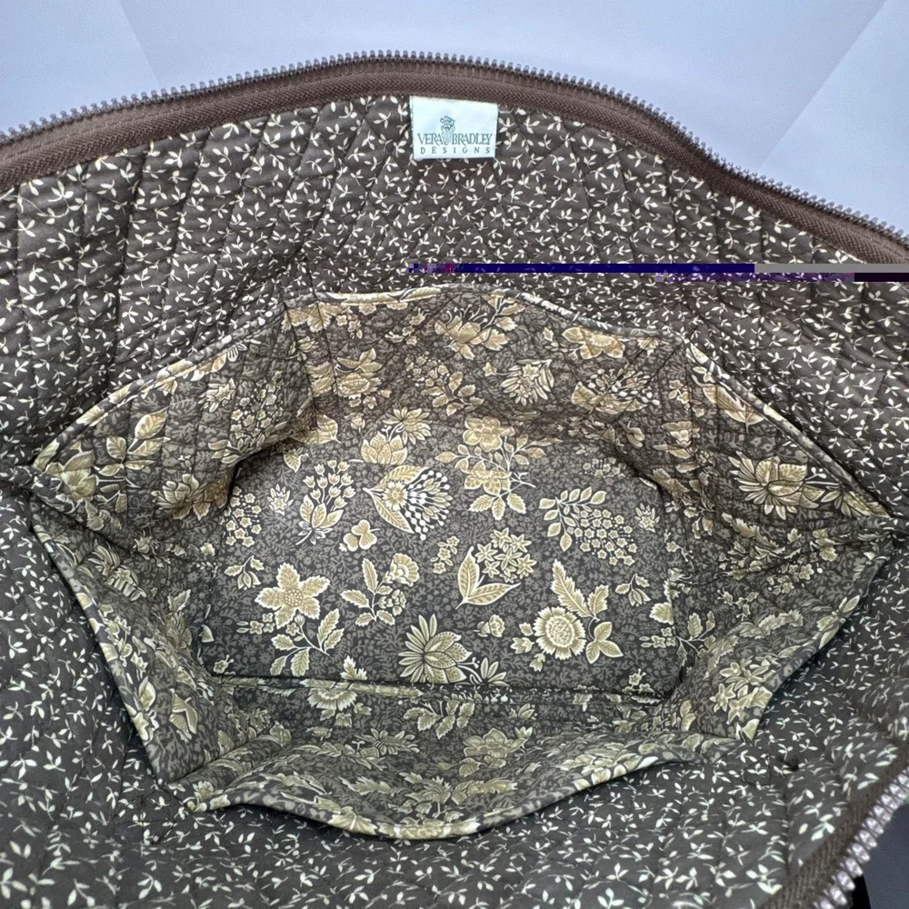 Vera Bradley Vintage Original Java Brown 1998 Large Tote Bag Travel Gym Baby